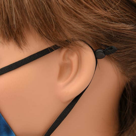 Fablastic™ Black Silicone Cord Locks, 10mm